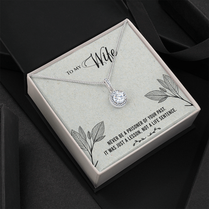 Husband to Wife Gift, Eternal Hope Necklace To My Wife, Wedding Anniversary Gift For Wife, Message Card Jewelry For Wife