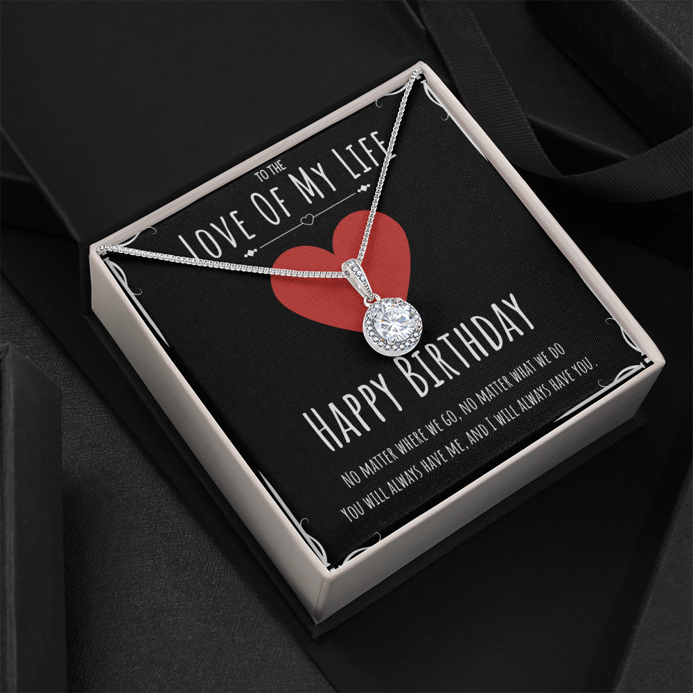 Happy Birthday Eternal Hope Necklace Jewelry Message Card For The Love Of My Life, Cute Heart Romantic Necklace Bday Present From Husband, Heartfelt Appreciation Birthday Necklace Gift For Her by Best Gifts 305