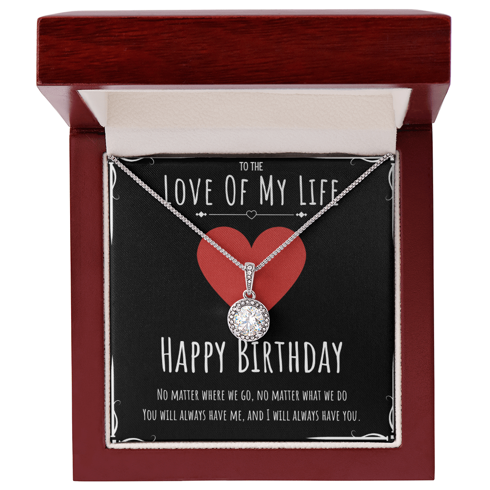 Happy Birthday Eternal Hope Necklace Jewelry Message Card For The Love Of My Life, Cute Heart Romantic Necklace Bday Present From Husband, Heartfelt Appreciation Birthday Necklace Gift For Her by Best Gifts 305