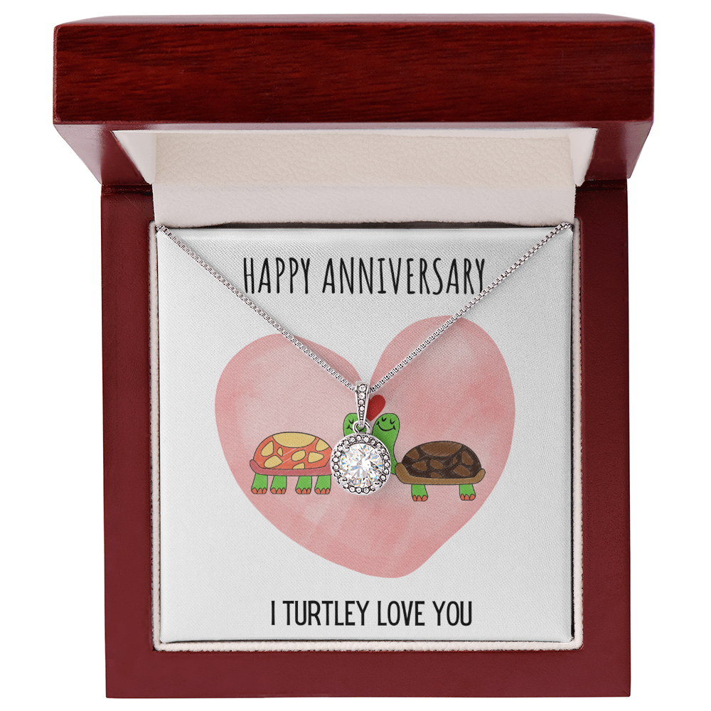 Funny Turtle Anniversary Eternal Hope Necklace Jewelry Gift For Her, Funny Turtle Anniversary Present From Him, Turtley Love You Cute Anniversary Message Card Jewelry, Turtle Puns by Best Gifts 305