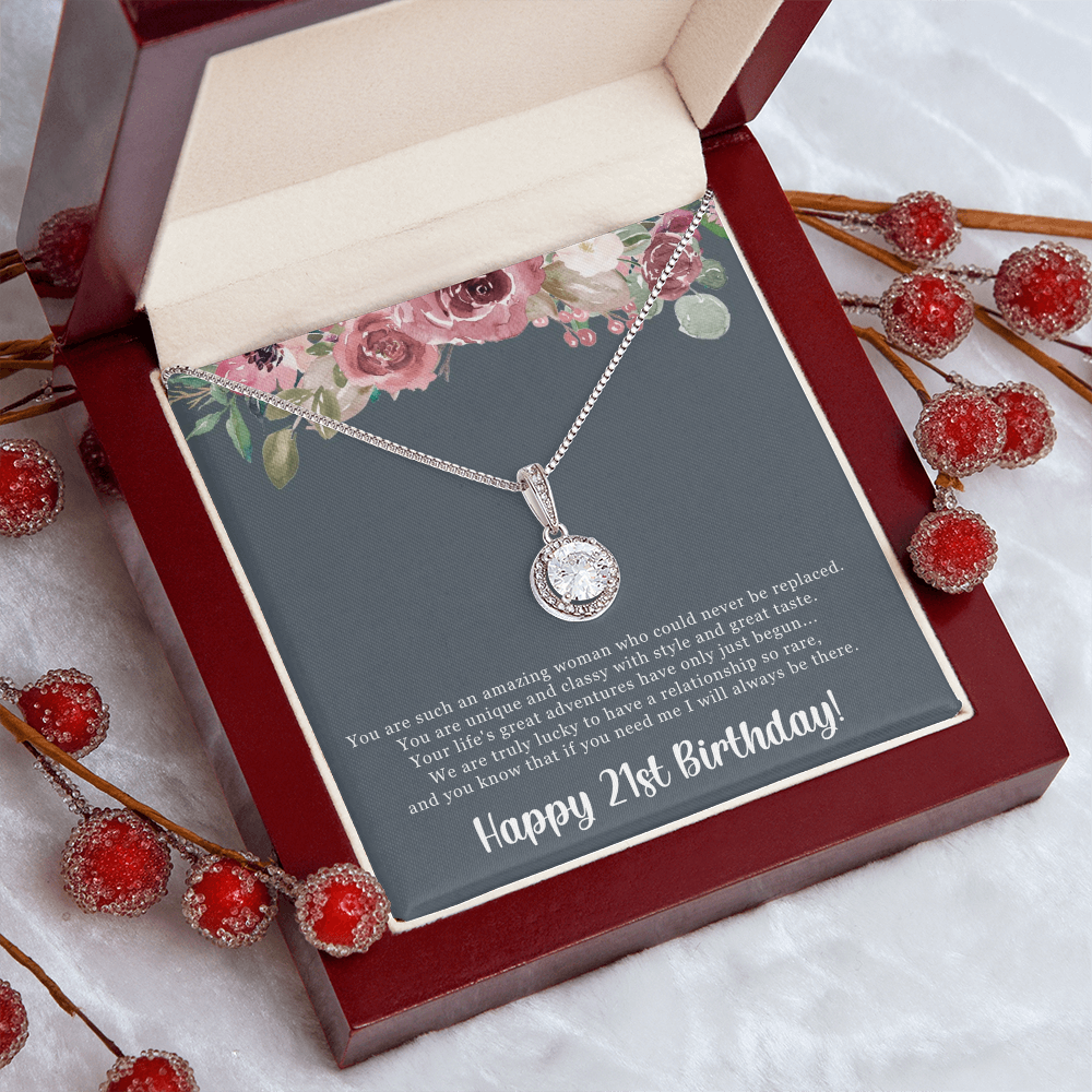 Birthday Gift For Her, Happy 21st Birthday, 21st Birthday, You Are Such An Amazing Woman - Eternal Hope Necklace With Sweet Greeting Card by Best Gifts 305