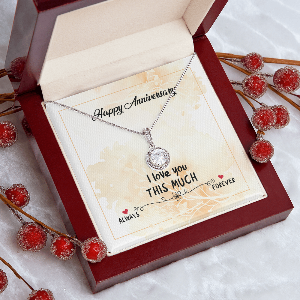Anniversary Necklace for Wife – Eternal Hope CZ Pendant, Romantic I Love You Always Forever Gift from Husband