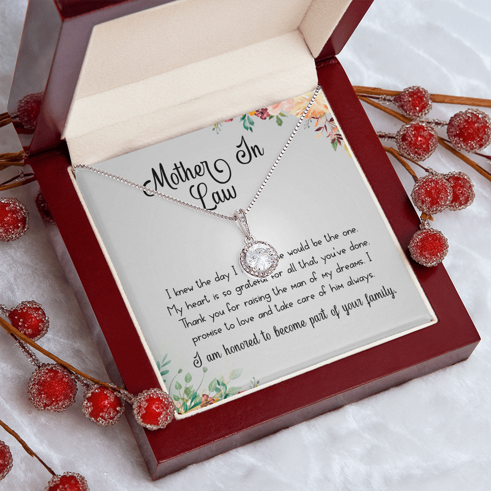 Mother in Law Necklace Gift, Wedding Thank You Jewelry from Daughter in Law, Eternal Hope CZ Pendant