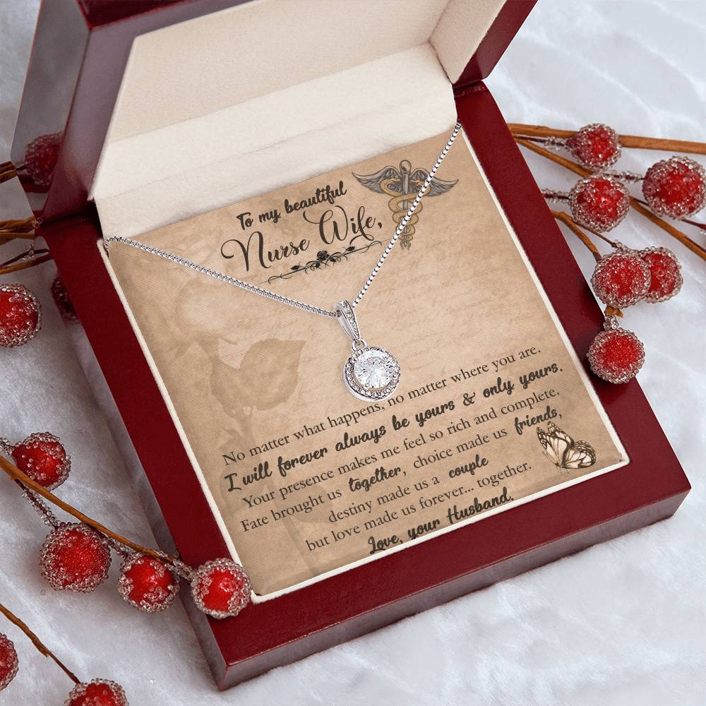To My Beautiful Nurse Wife, Eternal Hope Necklace From Husband, Nurse Wife Jewelry, Gift For Nurse Wife, Nurse Wife Birthday Gift