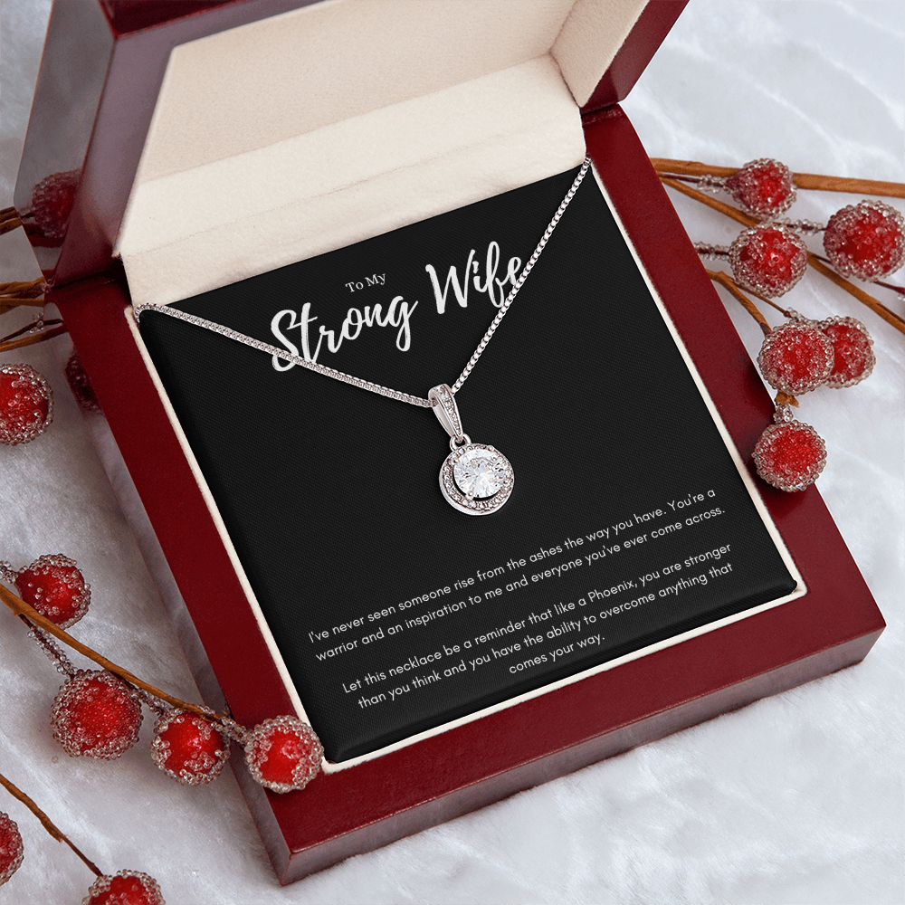 Strong Wife Phoenix Message Card Eternal Hope Necklace Jewelry Gift From Husband, Meaningful Birthday Gift For Wife, Inspirational Mothers Day Necklace Message For Her by Best Gifts 305