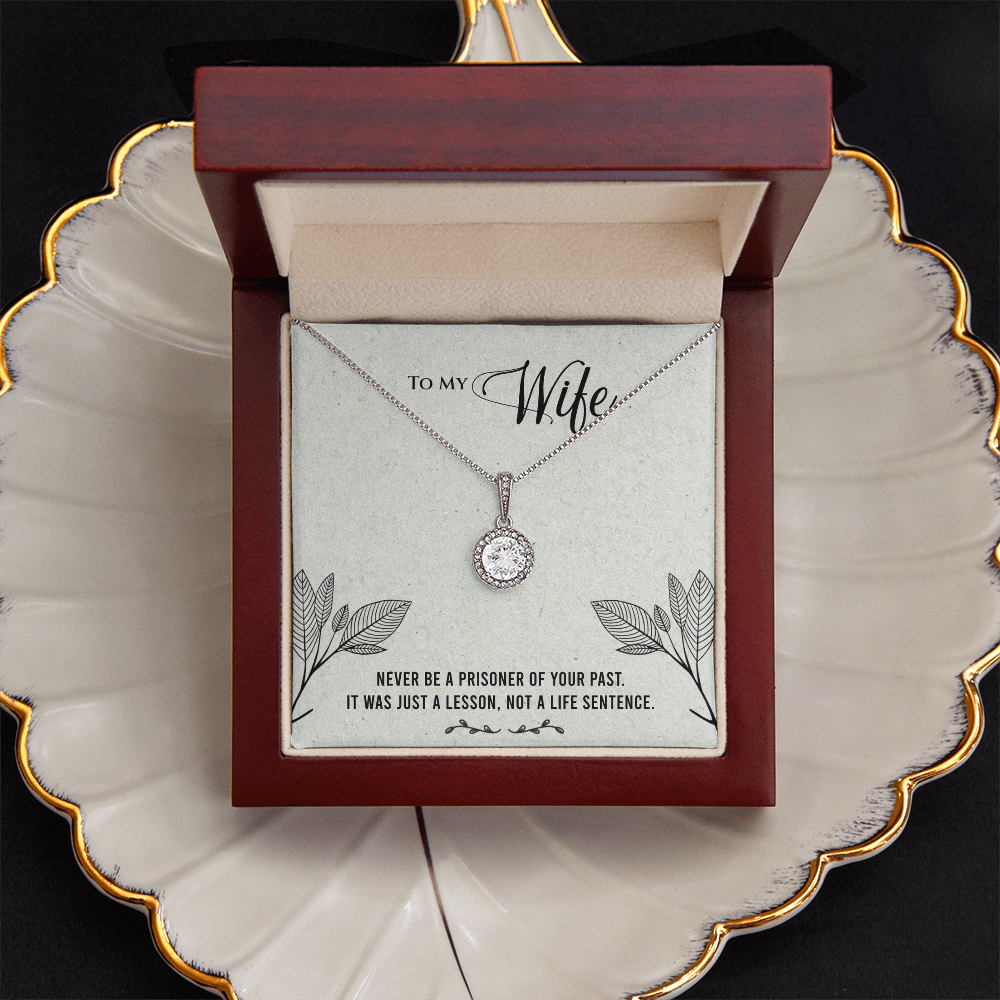 Wife Gift Eternal Hope Necklace – Cushion Cut CZ Pendant with Inspirational Card, Birthday Anniversary Gift for Her