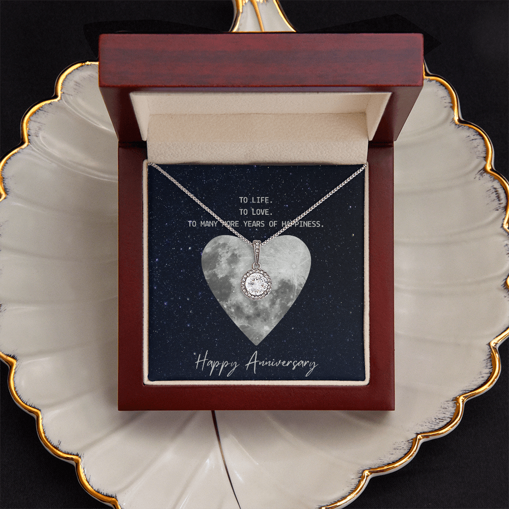 Anniversary Necklace for Wife – Eternal Hope CZ Pendant Gift from Husband, Romantic Happy Anniversary Jewelry