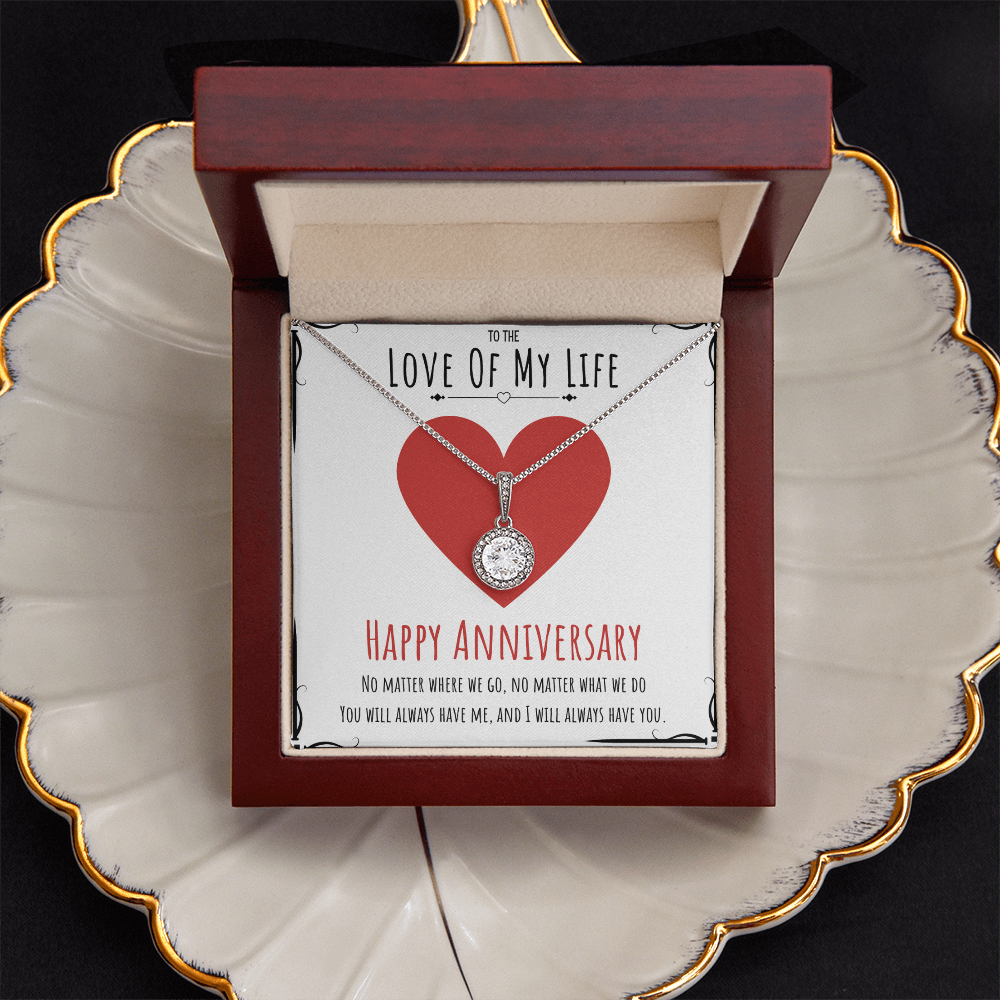 To The Love Of My Life Anniversary Eternal Hope Necklace Message Card Gift For Her, Anniversary Necklace Present From Him by Best Gifts 305