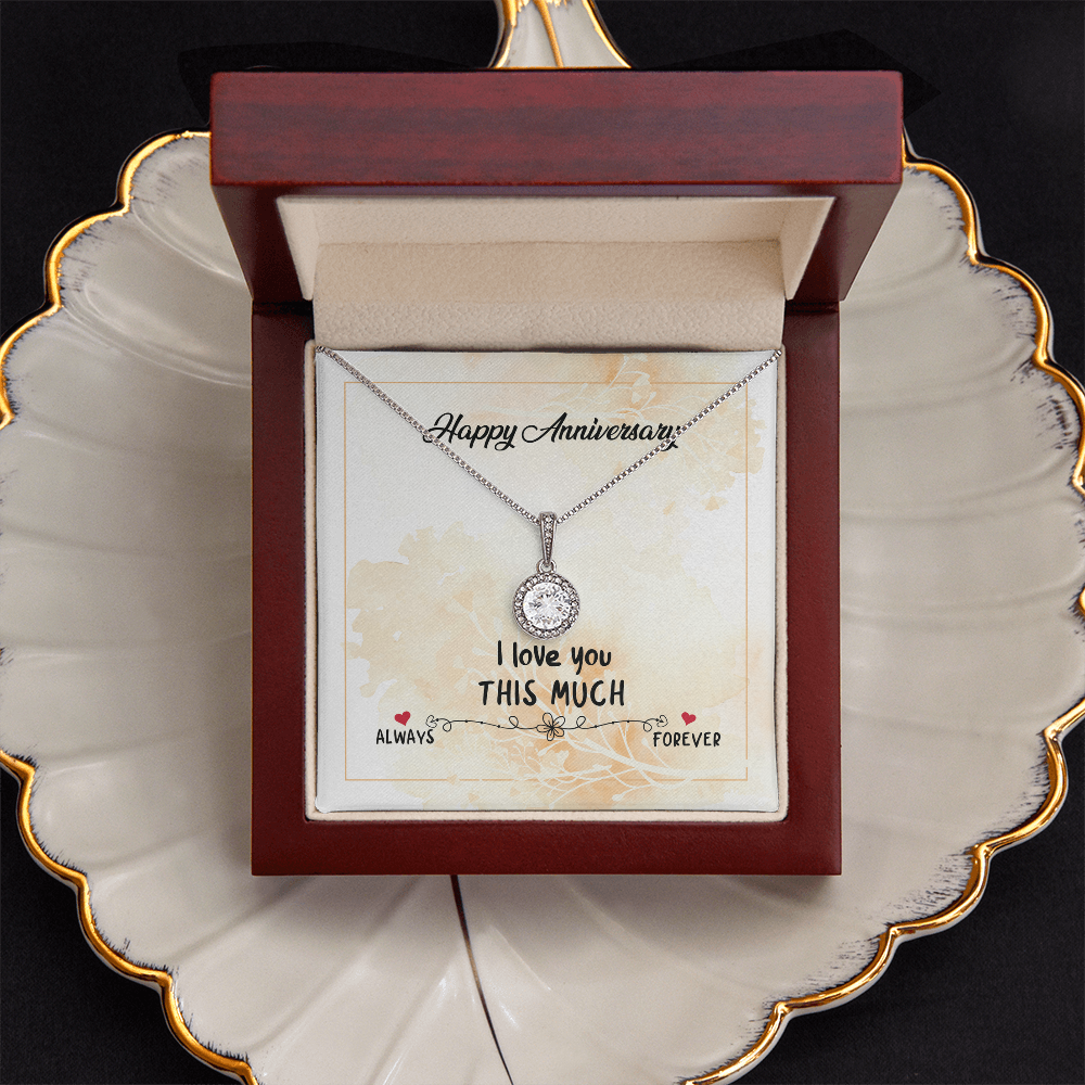 Anniversary Necklace for Wife – Eternal Hope CZ Pendant, Romantic I Love You Always Forever Gift from Husband