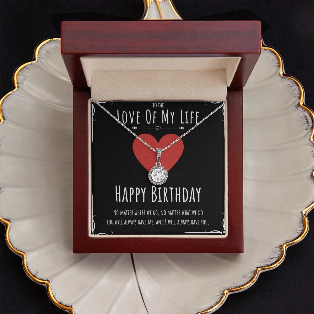 Happy Birthday Eternal Hope Necklace Jewelry Message Card For The Love Of My Life, Cute Heart Romantic Necklace Bday Present From Husband, Heartfelt Appreciation Birthday Necklace Gift For Her by Best Gifts 305