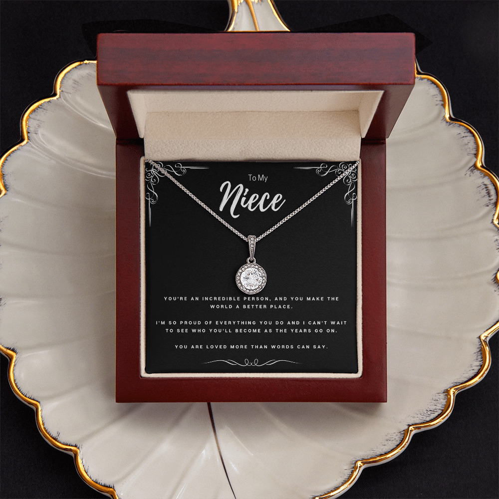 Aunt To Niece Unique Personal Message Eternal Hope Necklace Gift, Beautiful Birthday Gifts For Niece, Niece Graduation Present From Proud Auntie by Best Gifts 305