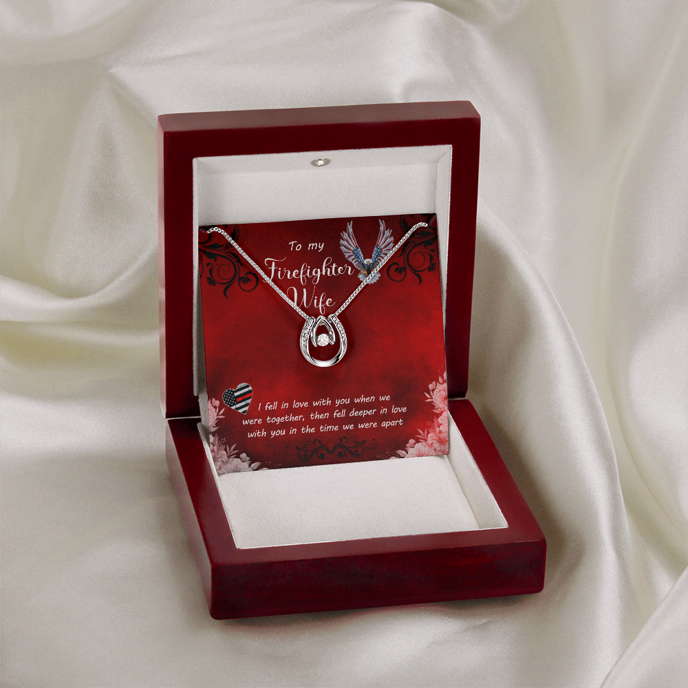 Firefighter Wife Necklace Gift – Dancing CZ Pendant from Husband for Love & Appreciation