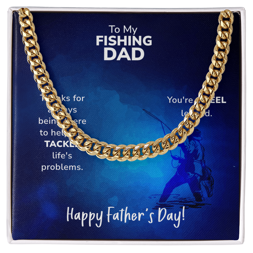 Cuban Link Chain Necklace To My Fishing Dad, Reel Legend Dad, Father's Day Gift Ideas, Best Dad Ever, Gift For Dad From Daughter by Best Gifts 305