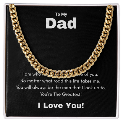 Cuban Link Chain Necklace To My Greatest Dad, I Love You Dad, Fathers Day Gift From Daughter, Dad Birthday Gift, Gift For Dad From Son, by Best Gifts 305