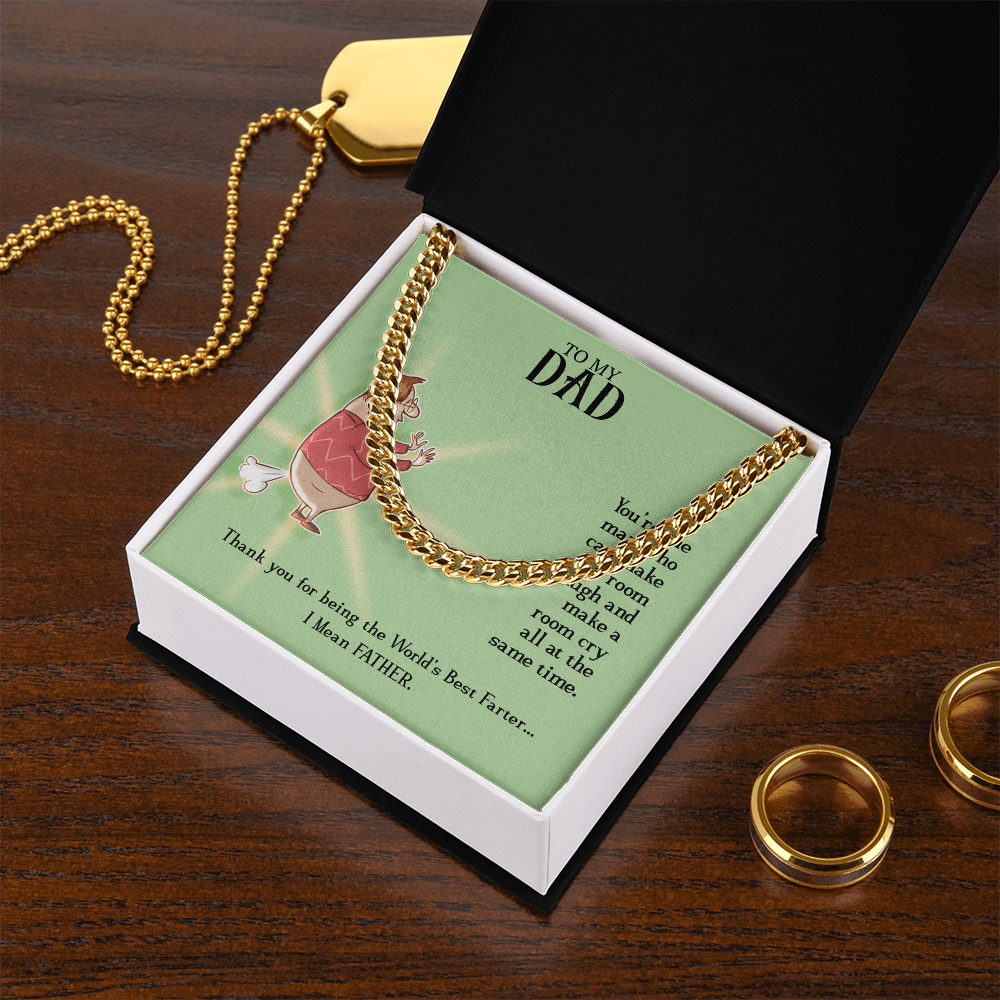To My Dad, Cuban Link Chain Necklace For Dad, World's Best Farter Dad, Father's Dad Gift From Daughter, Best Dad In The World by Best Gifts 305