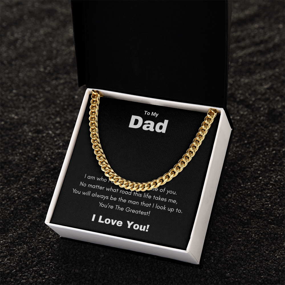 Cuban Link Chain Necklace To My Greatest Dad, I Love You Dad, Fathers Day Gift From Daughter, Dad Birthday Gift, Gift For Dad From Son, by Best Gifts 305
