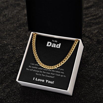 Cuban Link Chain Necklace To My Greatest Dad, I Love You Dad, Fathers Day Gift From Daughter, Dad Birthday Gift, Gift For Dad From Son, by Best Gifts 305