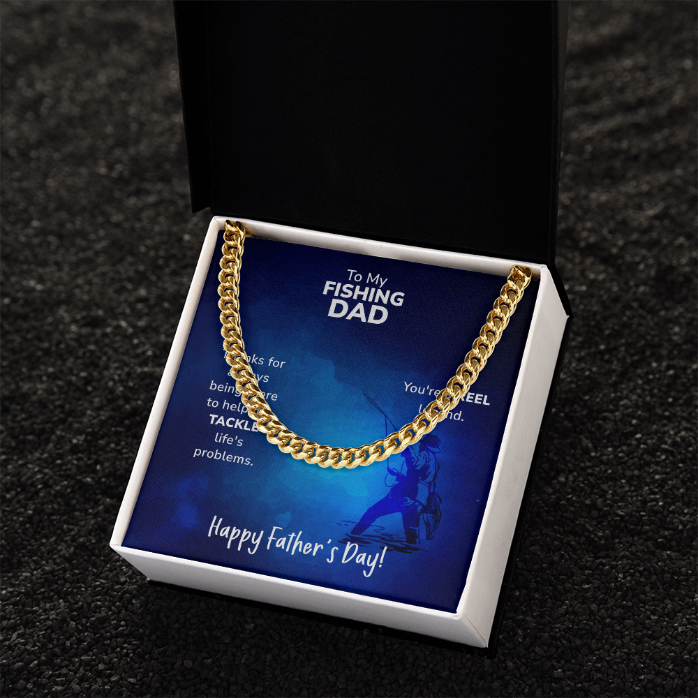 Cuban Link Chain Necklace To My Fishing Dad, Reel Legend Dad, Father's Day Gift Ideas, Best Dad Ever, Gift For Dad From Daughter by Best Gifts 305