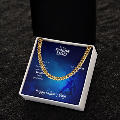 Cuban Link Chain Necklace To My Fishing Dad, Reel Legend Dad, Father's Day Gift Ideas, Best Dad Ever, Gift For Dad From Daughter by Best Gifts 305