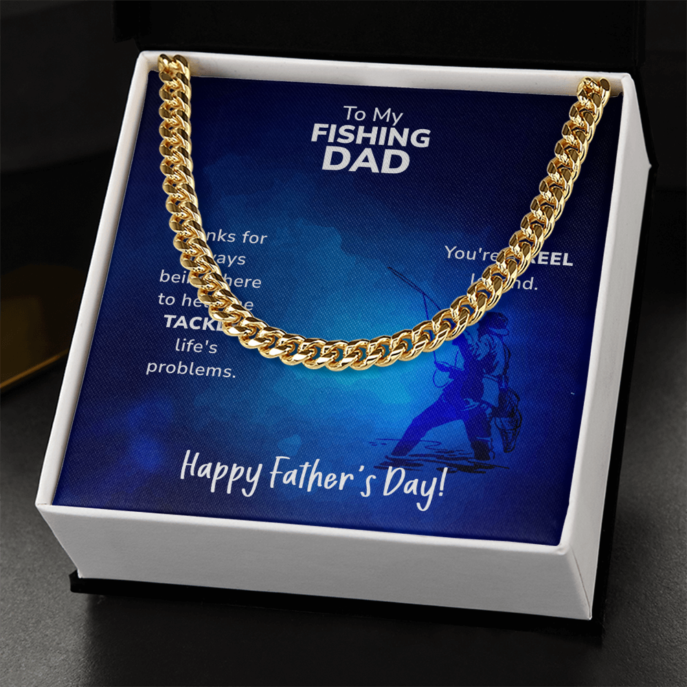 Cuban Link Chain Necklace To My Fishing Dad, Reel Legend Dad, Father's Day Gift Ideas, Best Dad Ever, Gift For Dad From Daughter by Best Gifts 305