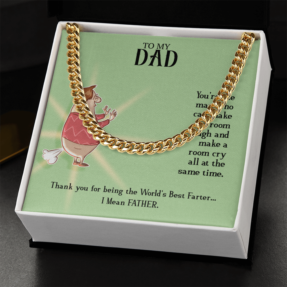 To My Dad, Cuban Link Chain Necklace For Dad, World's Best Farter Dad, Father's Dad Gift From Daughter, Best Dad In The World by Best Gifts 305