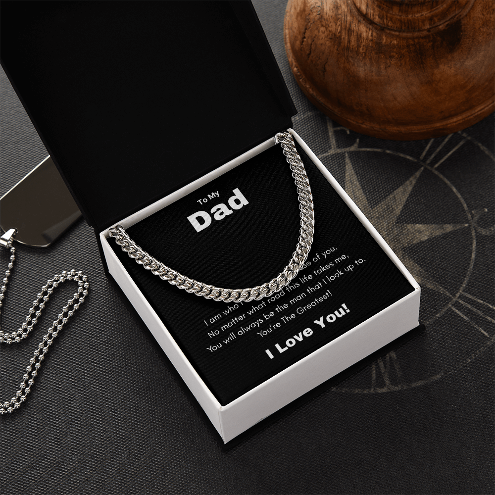 Cuban Link Chain Necklace To My Greatest Dad, I Love You Dad, Fathers Day Gift From Daughter, Dad Birthday Gift, Gift For Dad From Son, by Best Gifts 305