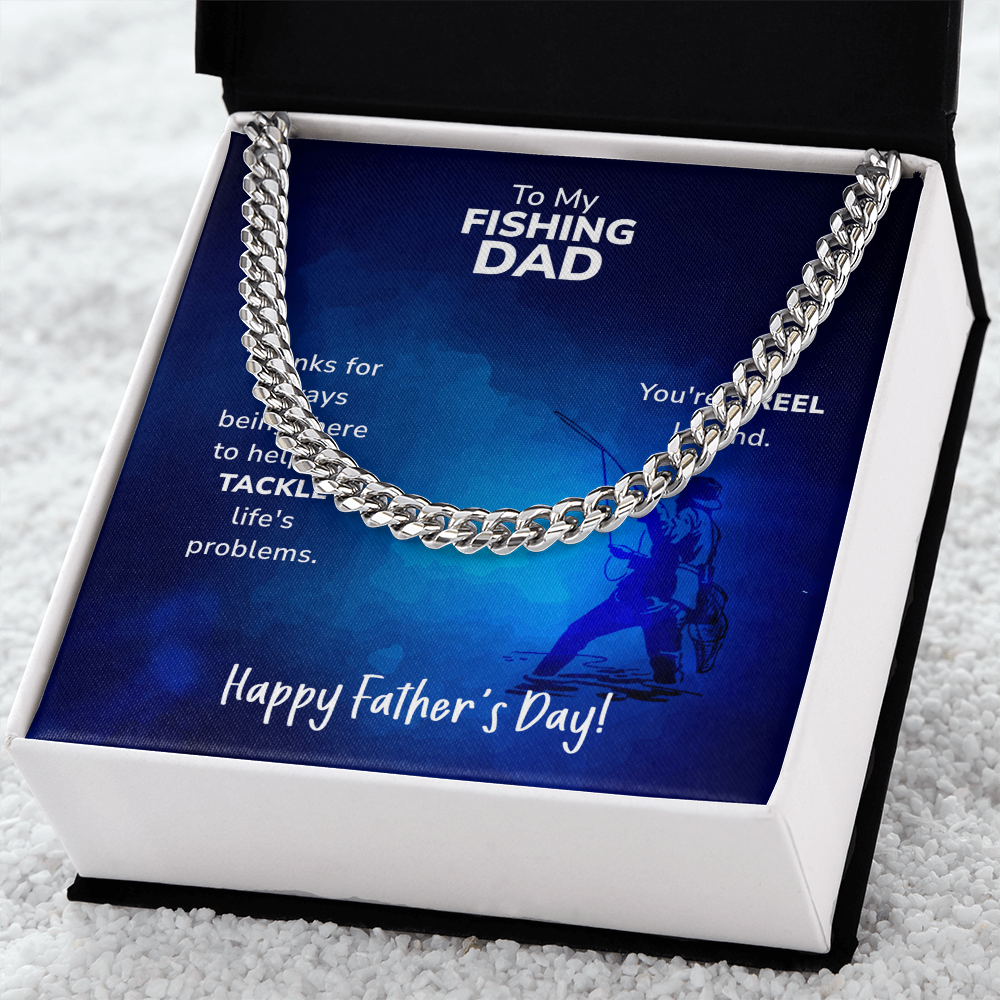 Cuban Link Chain Necklace To My Fishing Dad, Reel Legend Dad, Father's Day Gift Ideas, Best Dad Ever, Gift For Dad From Daughter by Best Gifts 305