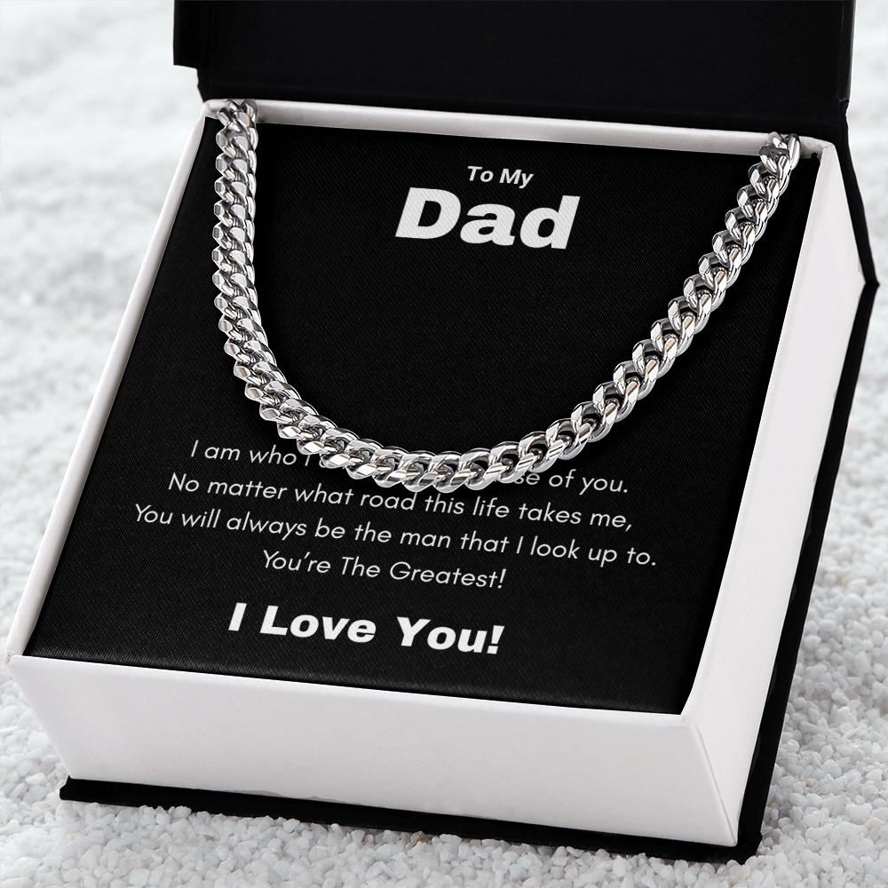 Cuban Link Chain Necklace To My Greatest Dad, I Love You Dad, Fathers Day Gift From Daughter, Dad Birthday Gift, Gift For Dad From Son, by Best Gifts 305