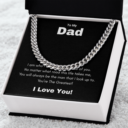 Cuban Link Chain Necklace To My Greatest Dad, I Love You Dad, Fathers Day Gift From Daughter, Dad Birthday Gift, Gift For Dad From Son, by Best Gifts 305
