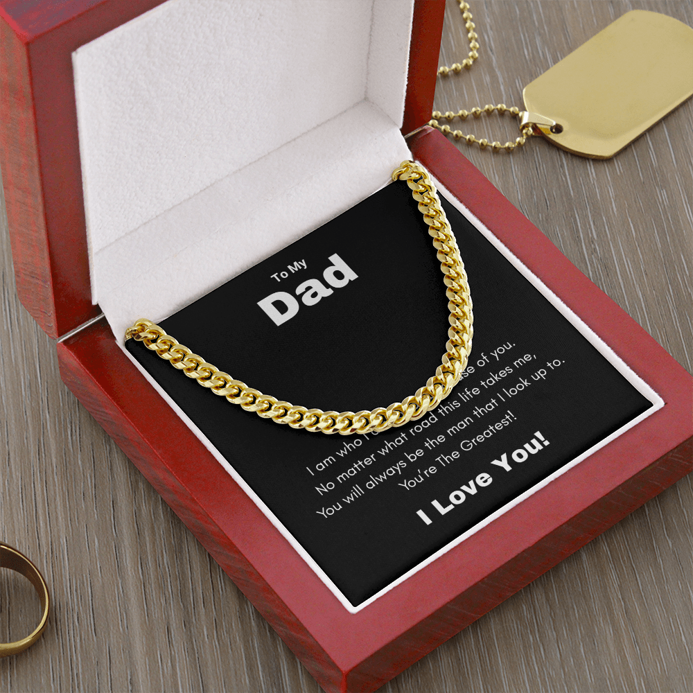 Cuban Link Chain Necklace To My Greatest Dad, I Love You Dad, Fathers Day Gift From Daughter, Dad Birthday Gift, Gift For Dad From Son, by Best Gifts 305