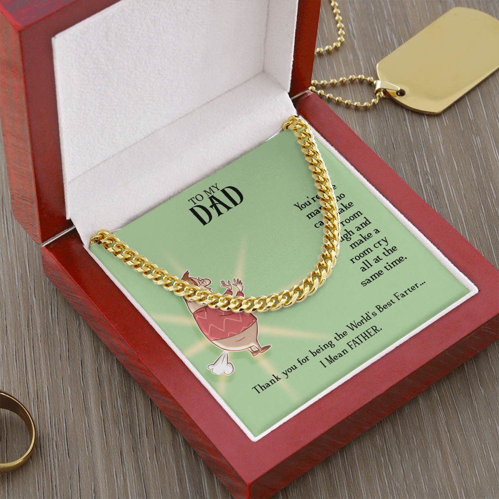 To My Dad, Cuban Link Chain Necklace For Dad, World's Best Farter Dad, Father's Dad Gift From Daughter, Best Dad In The World by Best Gifts 305