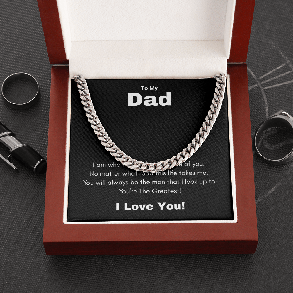 Cuban Link Chain Necklace To My Greatest Dad, I Love You Dad, Fathers Day Gift From Daughter, Dad Birthday Gift, Gift For Dad From Son, by Best Gifts 305