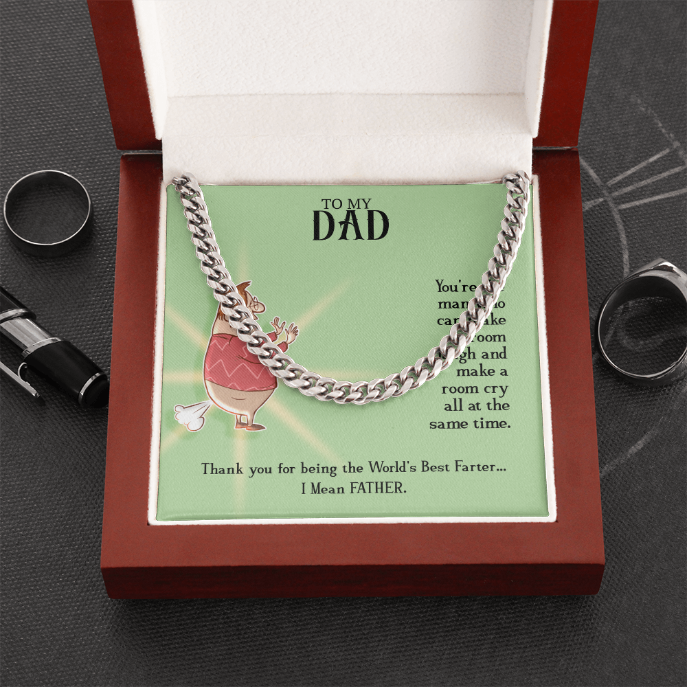 To My Dad, Cuban Link Chain Necklace For Dad, World's Best Farter Dad, Father's Dad Gift From Daughter, Best Dad In The World by Best Gifts 305