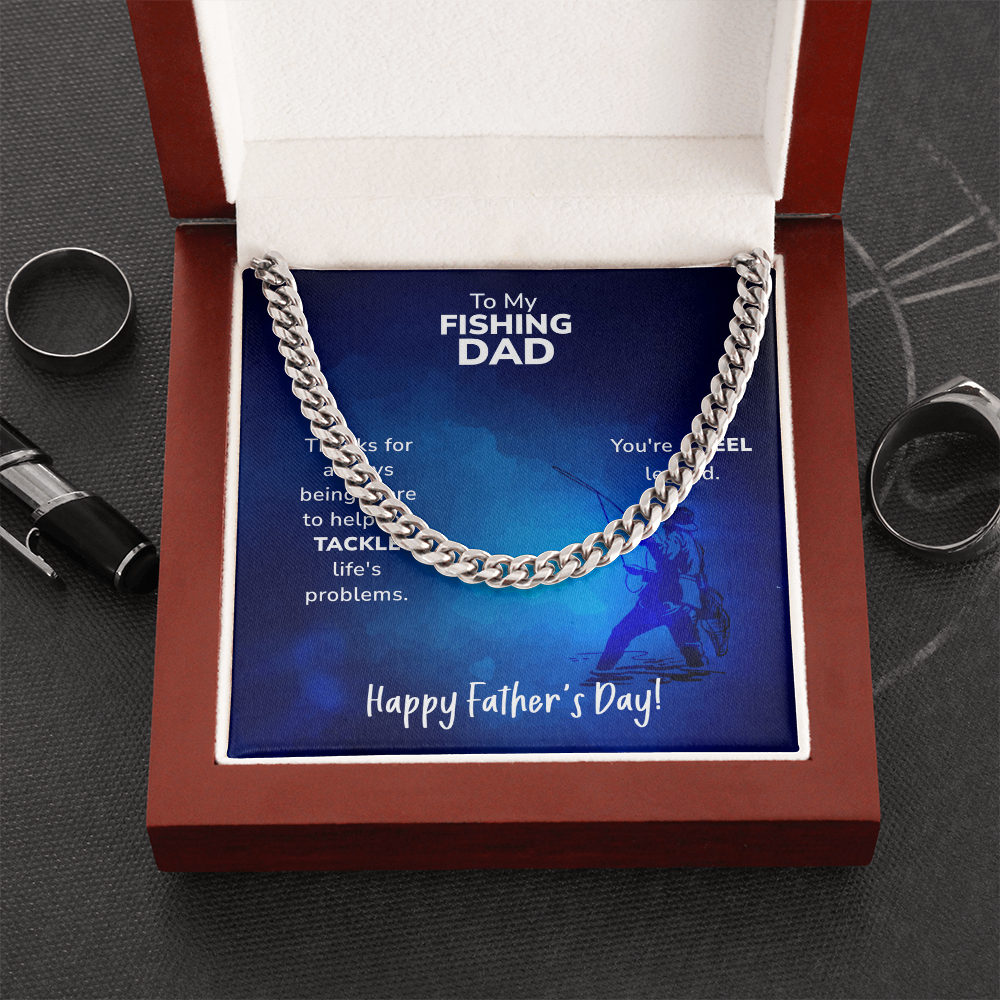 Cuban Link Chain Necklace To My Fishing Dad, Reel Legend Dad, Father's Day Gift Ideas, Best Dad Ever, Gift For Dad From Daughter by Best Gifts 305