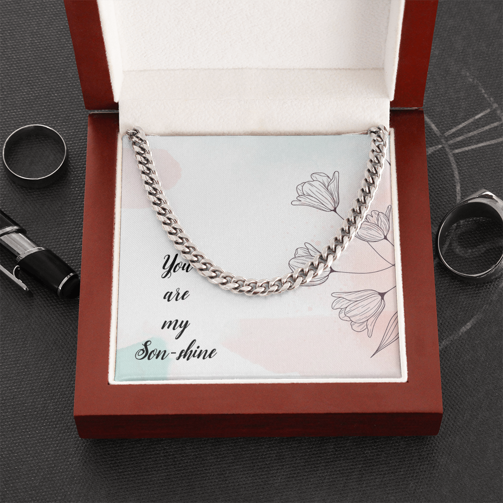 To My Son Shine, Cuban Link Chain Necklace For Son, Gift for Son From Mom, Birthday Gift Son, Mother and Son, From Dad To Son by Best Gifts 305