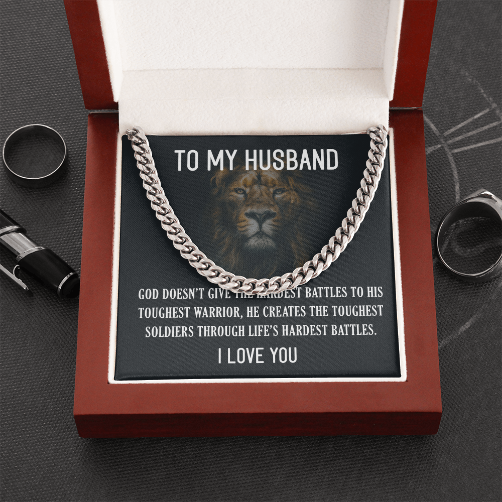 To My Husband, Father's Day Gift To Husband, Gifts For Husband, Husband Gifts - Cuban Link Chain Necklace by Best Gifts 305