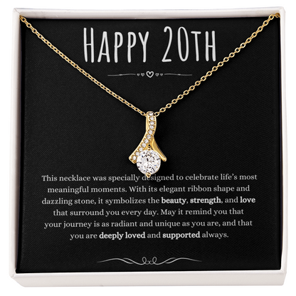 20th Birthday Gift Alluring Beauty Necklace For Woman Turning 20 Meaningful Jewelry Message Card Present by Best Gifts 305