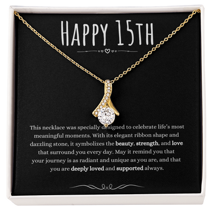 15th Birthday Gift Alluring Beauty Necklace For Woman Turning 15 Meaningful Jewelry Message Card Present by Best Gifts 305