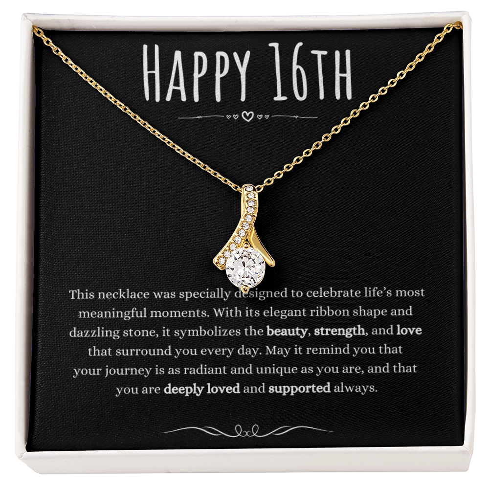 16th Birthday Gift Alluring Beauty Necklace For Woman Turning 16 Meaningful Jewelry Message Card Present by Best Gifts 305