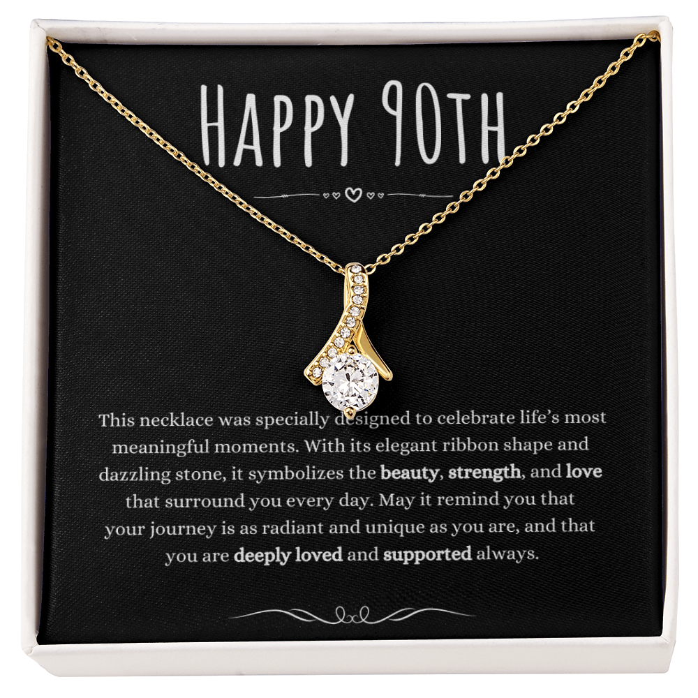 90th Birthday Gift Alluring Beauty Necklace For Woman Turning 90 Meaningful Jewelry Message Card Present by Best Gifts 305