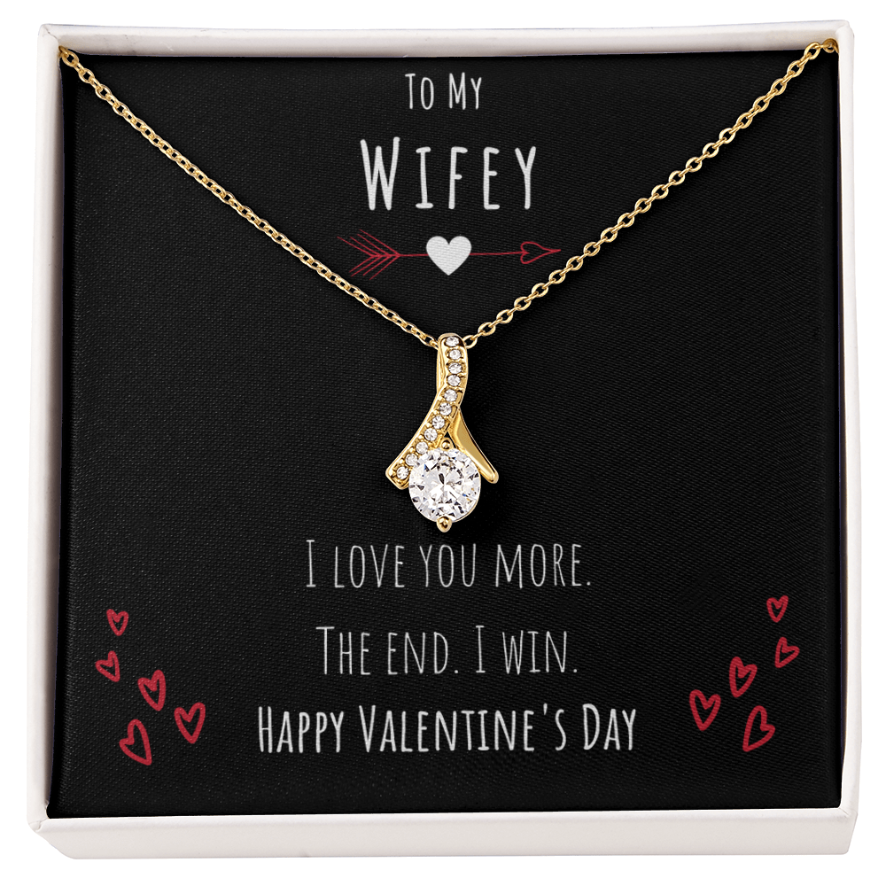 To My Wifey I Love You More Alluring Beauty Necklace Jewelry Message Card Valentines Day Gift For Her From Husband by Best Gifts 305