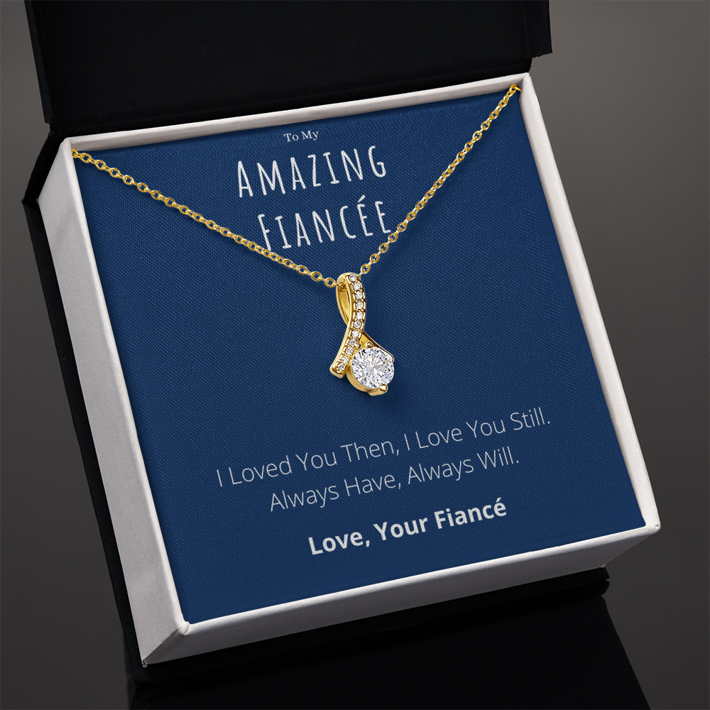 To My Amazing Fiancée Alluring Beauty Necklace Anniversary Message Card Jewelry Gift From Fiancé, Heartwarming Fiancée Valentines Day Present by Best Gifts 305
