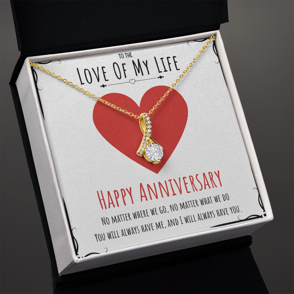 To The Love Of My Life Anniversary Alluring Beauty Necklace Message Card Gift For Her, Anniversary Necklace Present From Him by Best Gifts 305