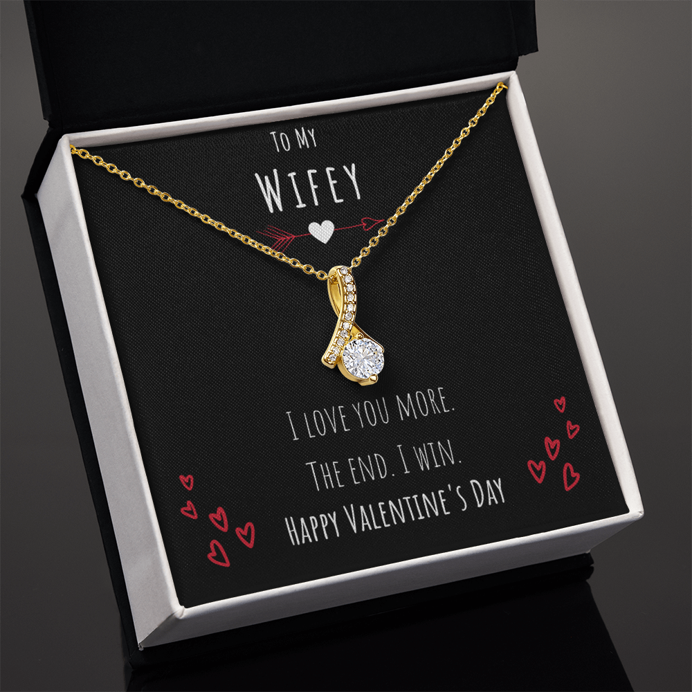 To My Wifey I Love You More Alluring Beauty Necklace Jewelry Message Card Valentines Day Gift For Her From Husband by Best Gifts 305