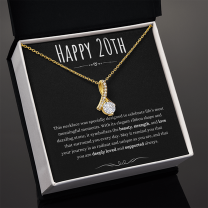 20th Birthday Gift Alluring Beauty Necklace For Woman Turning 20 Meaningful Jewelry Message Card Present by Best Gifts 305