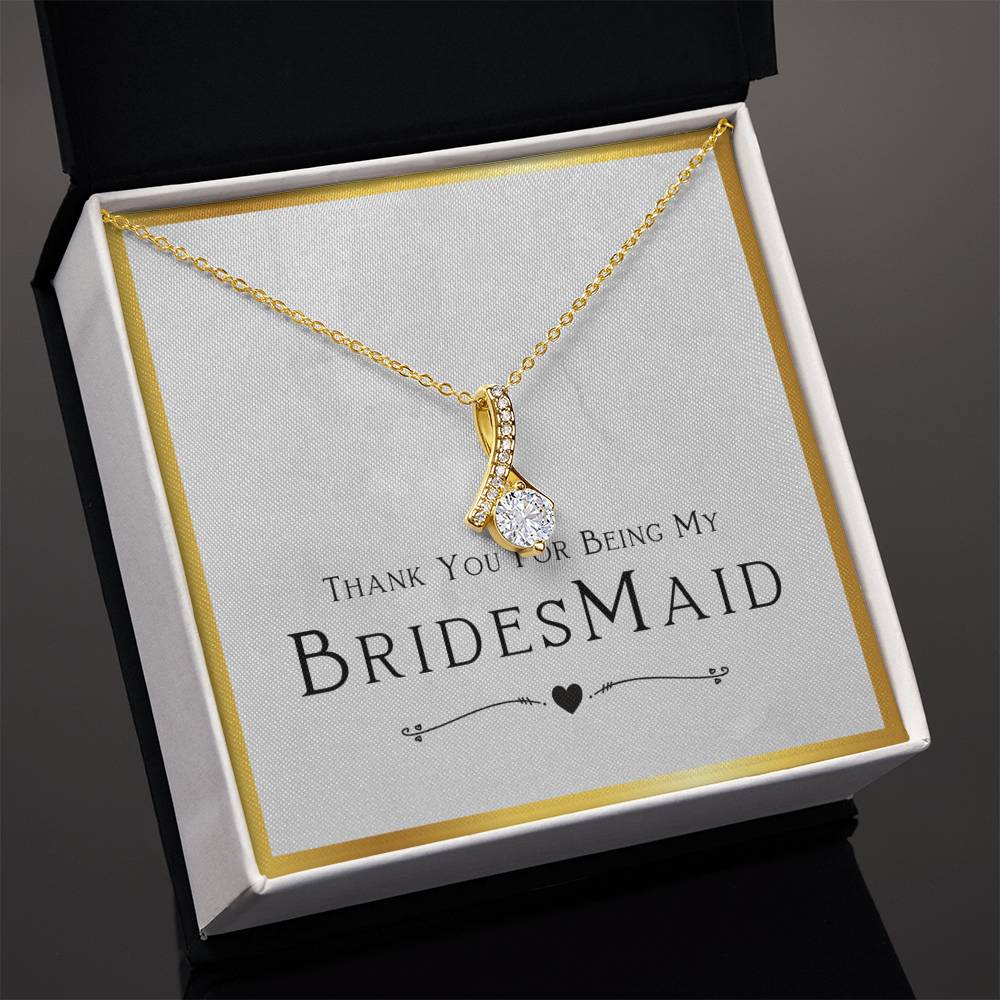 Bridesmaid Gift For Wedding Day, Thank You For Being My Bridesmaid, Bridesmaid Gift From Bride, Bride Tribe Present - Alluring Beauty Necklace with Message Card by Best Gifts 305
