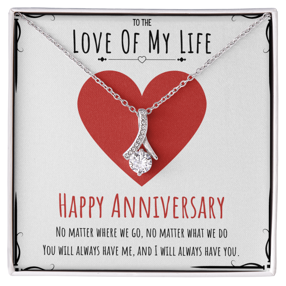 To The Love Of My Life Anniversary Alluring Beauty Necklace Message Card Gift For Her, Anniversary Necklace Present From Him by Best Gifts 305