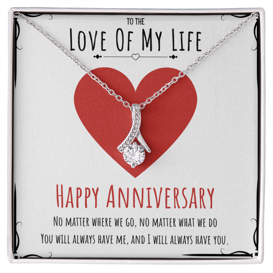 To The Love Of My Life Anniversary Alluring Beauty Necklace Message Card Gift For Her, Anniversary Necklace Present From Him by Best Gifts 305