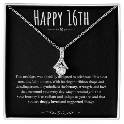16th Birthday Gift Alluring Beauty Necklace For Woman Turning 16 Meaningful Jewelry Message Card Present by Best Gifts 305