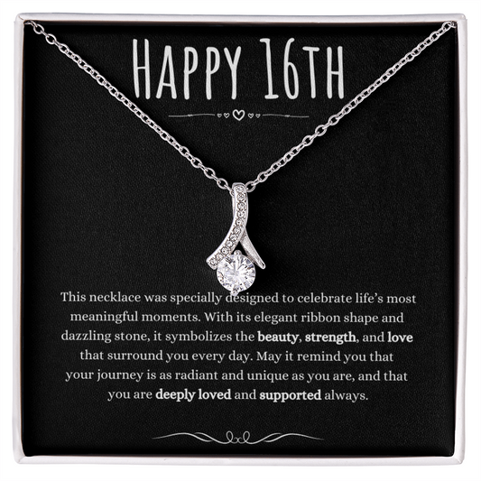 16th Birthday Gift Alluring Beauty Necklace For Woman Turning 16 Meaningful Jewelry Message Card Present by Best Gifts 305